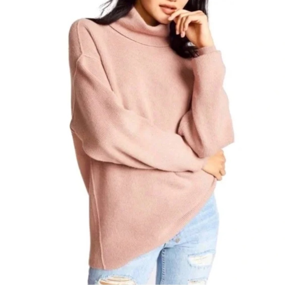 Free People Softly Structured Tunic Sweater Mauve Size Small